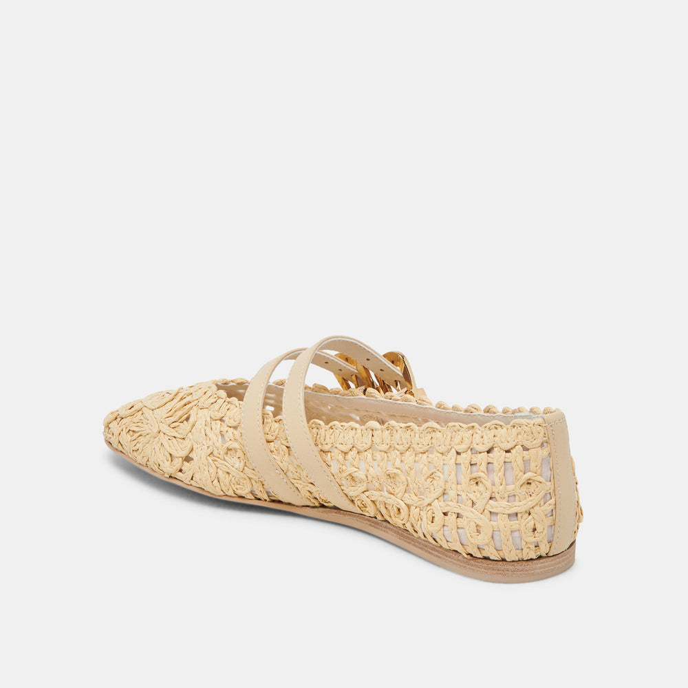 BAYLEE SUNFLOWER BALLET FLATS LT NATURAL MACRAME | Women Dolce Vita