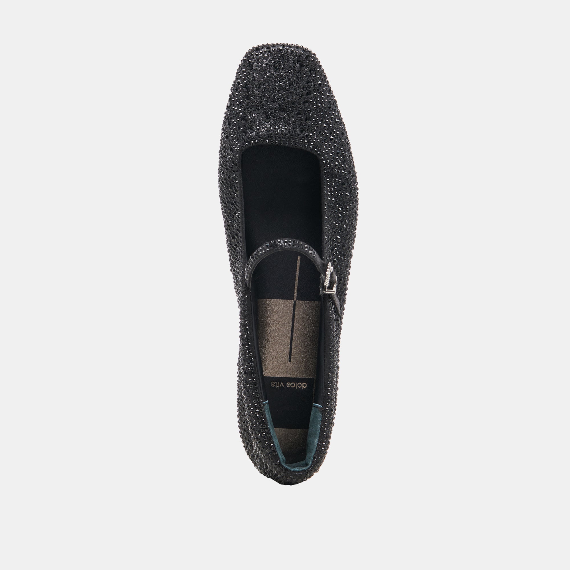 REYES CRYSTAL BALLET FLATS BLACK METALLIC CRYSTAL | Dolce Vita Women