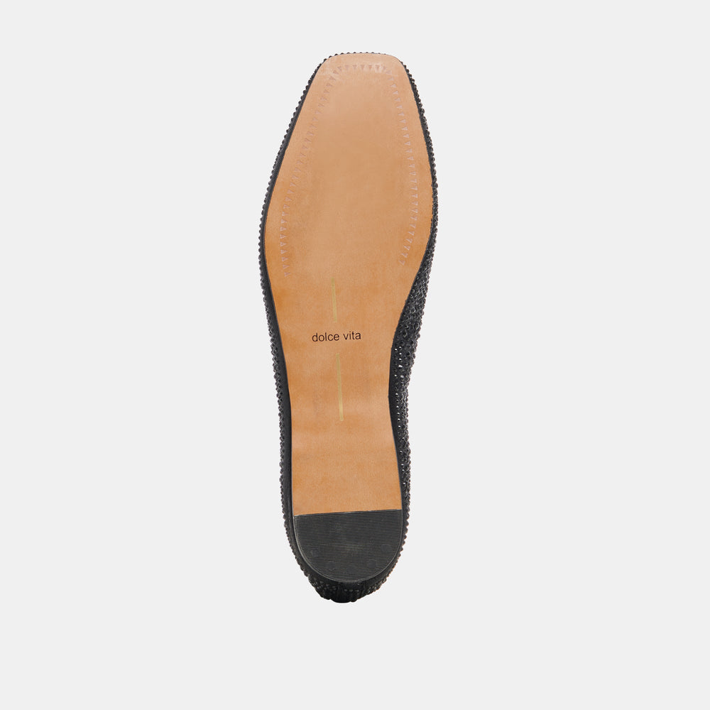 REYES CRYSTAL BALLET FLATS BLACK METALLIC CRYSTAL | Dolce Vita Women