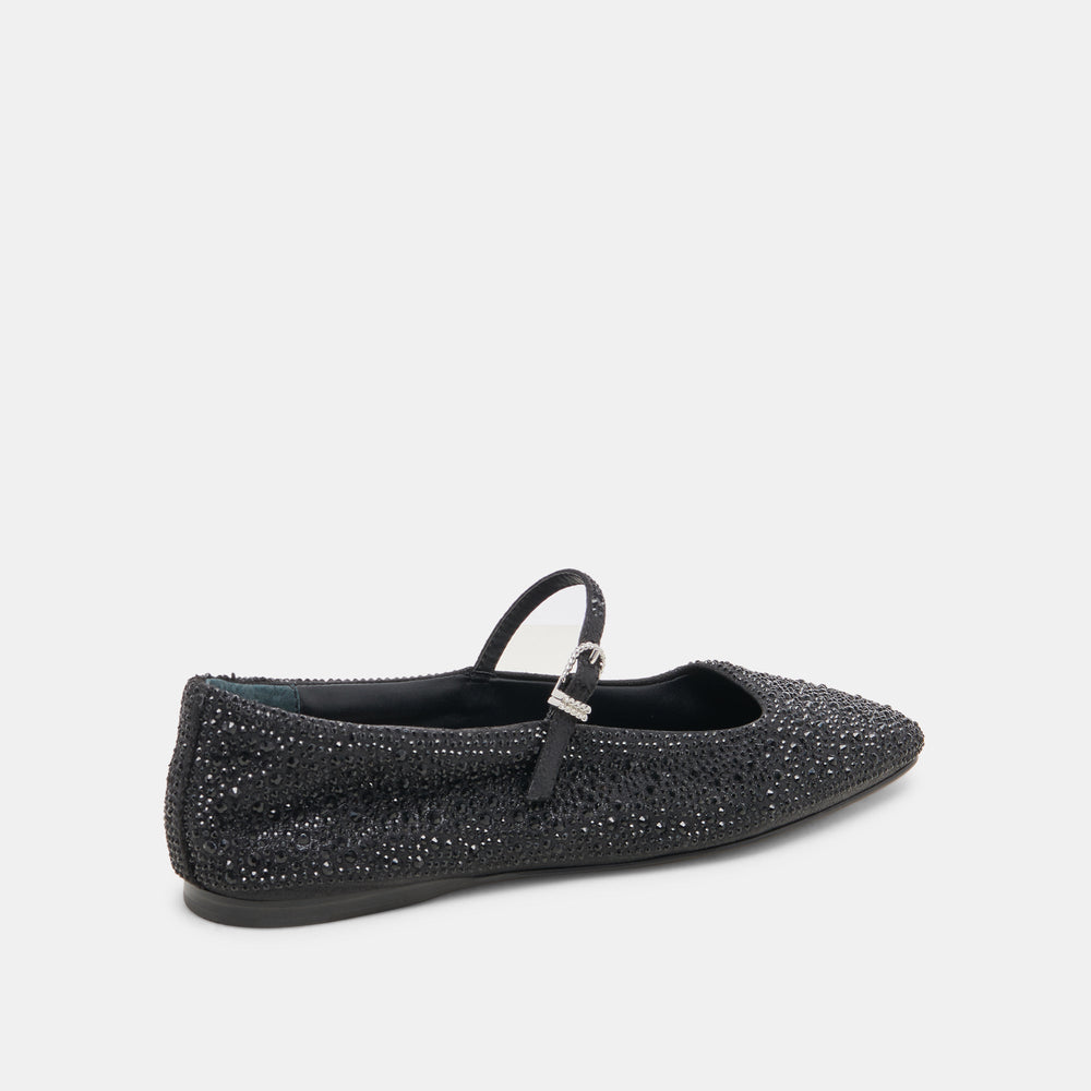 REYES CRYSTAL BALLET FLATS BLACK METALLIC CRYSTAL | Dolce Vita Women