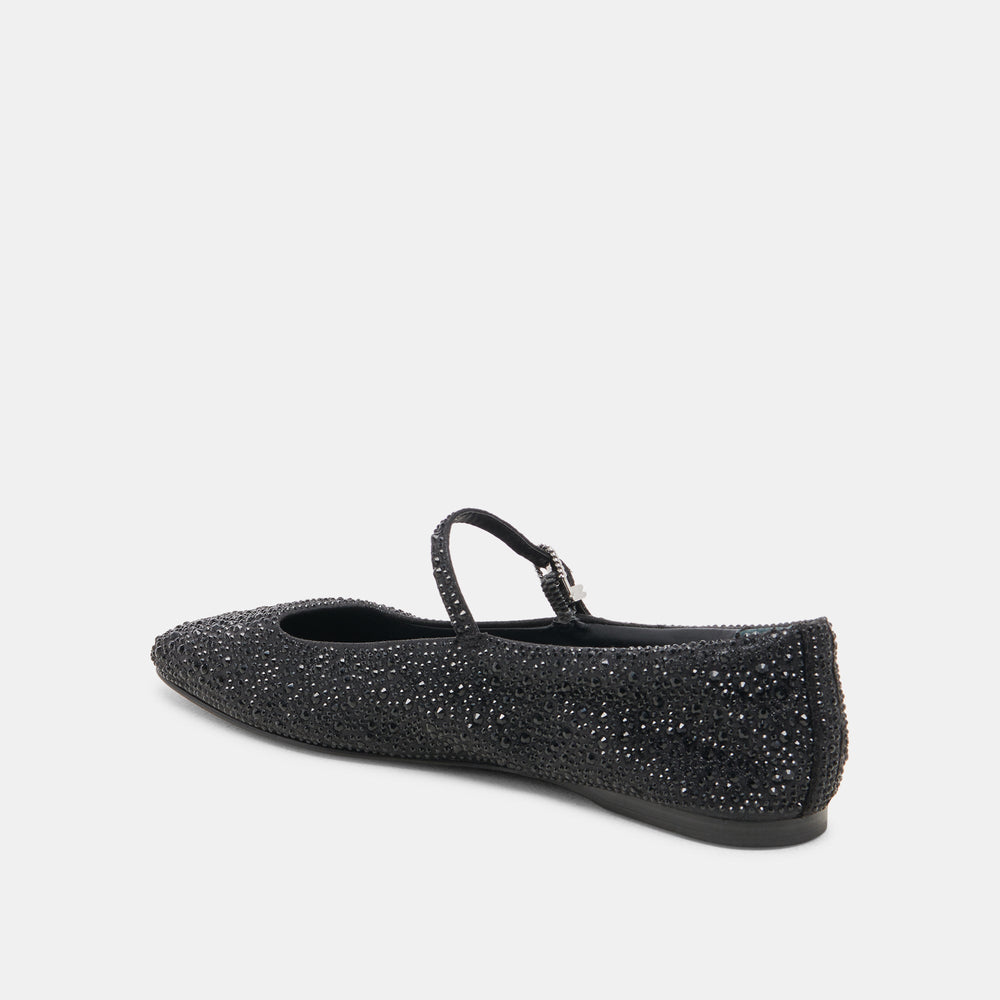 REYES CRYSTAL BALLET FLATS BLACK METALLIC CRYSTAL | Dolce Vita Women