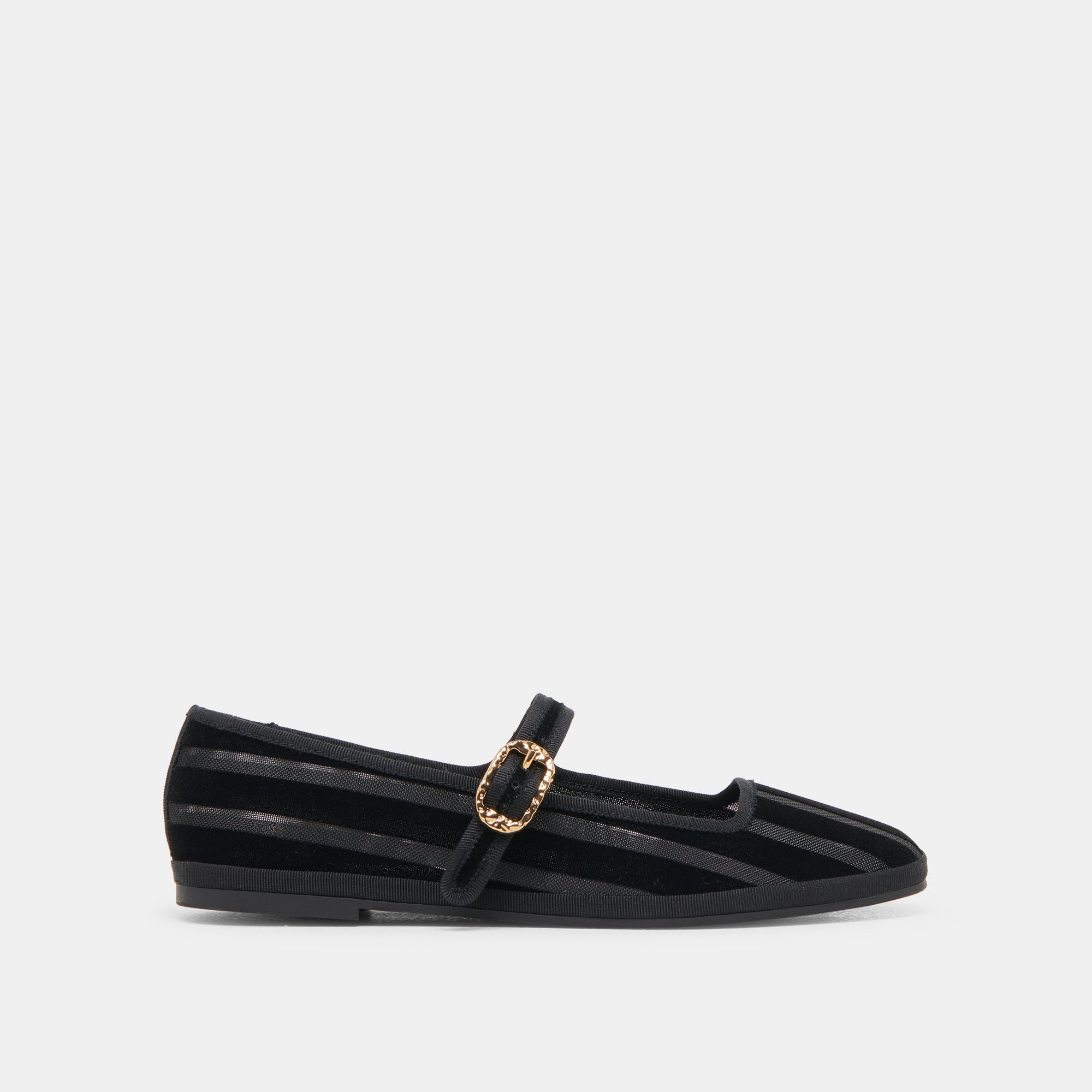 TAMEKA BALLET FLATS BLACK STRIPE MESH | Women Dolce Vita