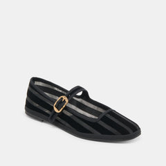 TAMEKA BALLET FLATS BLACK STRIPE MESH | Women Dolce Vita