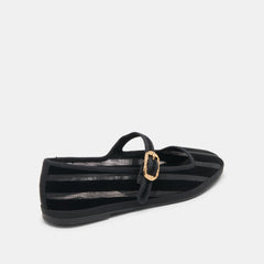 TAMEKA BALLET FLATS BLACK STRIPE MESH | Women Dolce Vita