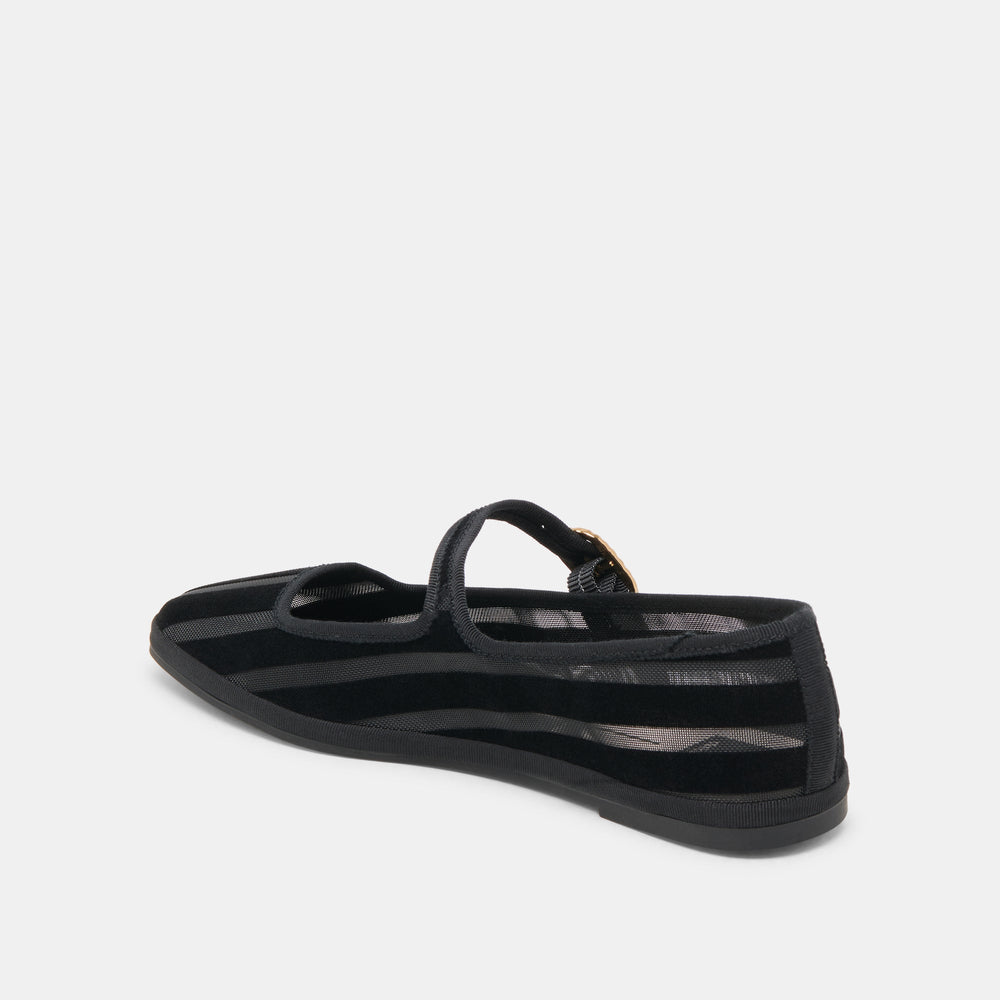 TAMEKA BALLET FLATS BLACK STRIPE MESH | Women Dolce Vita