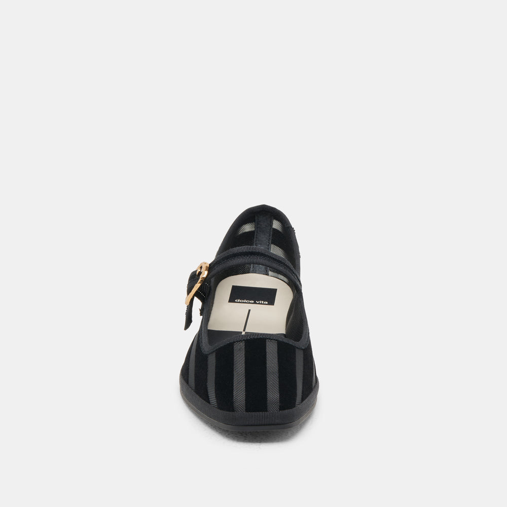 TAMEKA BALLET FLATS BLACK STRIPE MESH | Women Dolce Vita