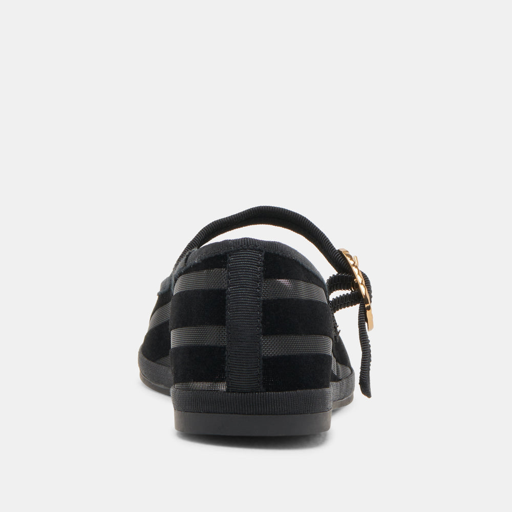TAMEKA BALLET FLATS BLACK STRIPE MESH | Women Dolce Vita