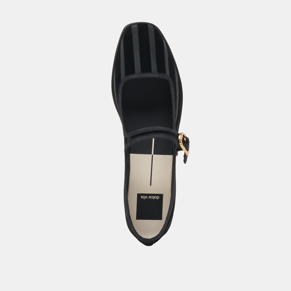 TAMEKA BALLET FLATS BLACK STRIPE MESH | Women Dolce Vita