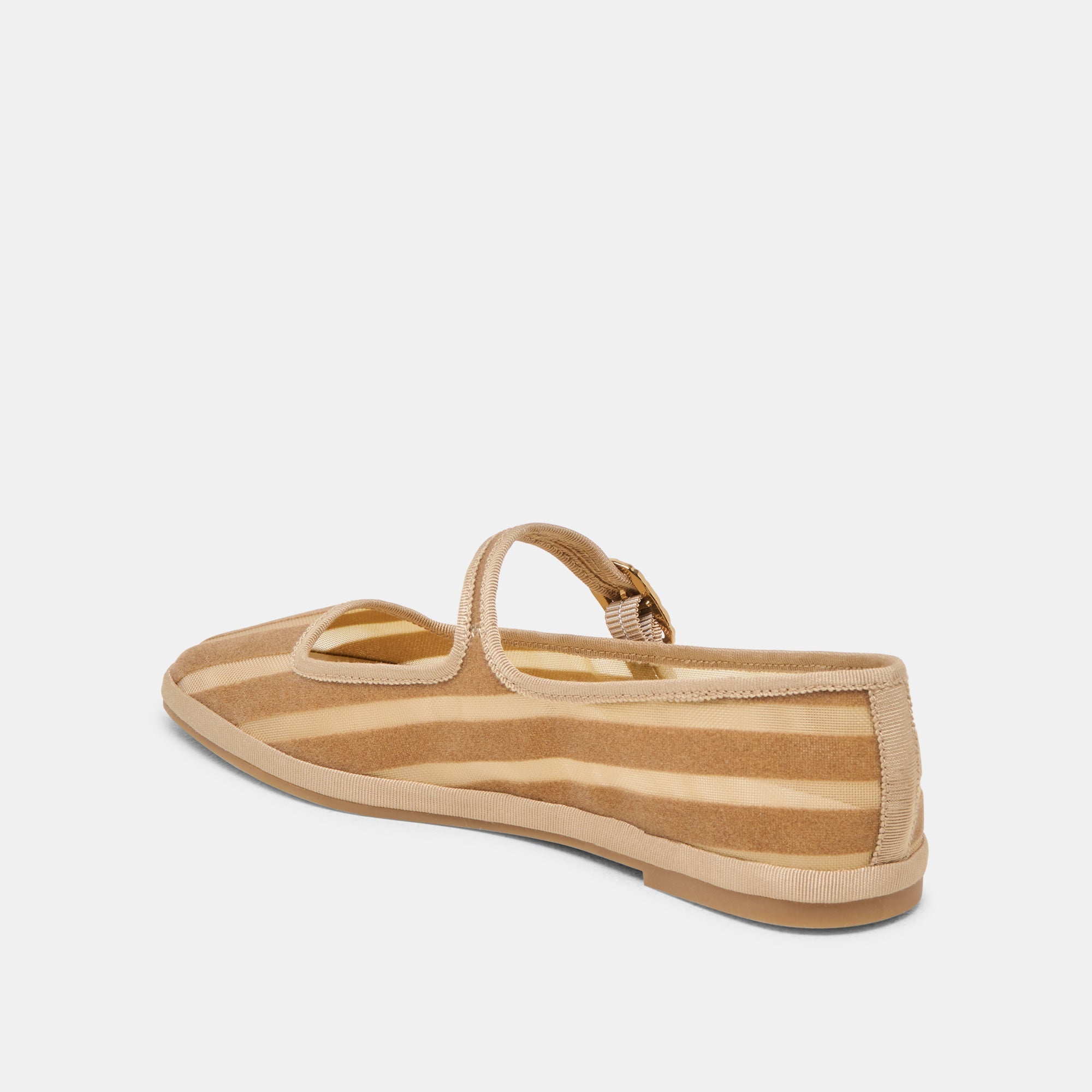 TAMEKA BALLET FLATS TAN STRIPE MESH | Dolce Vita Women