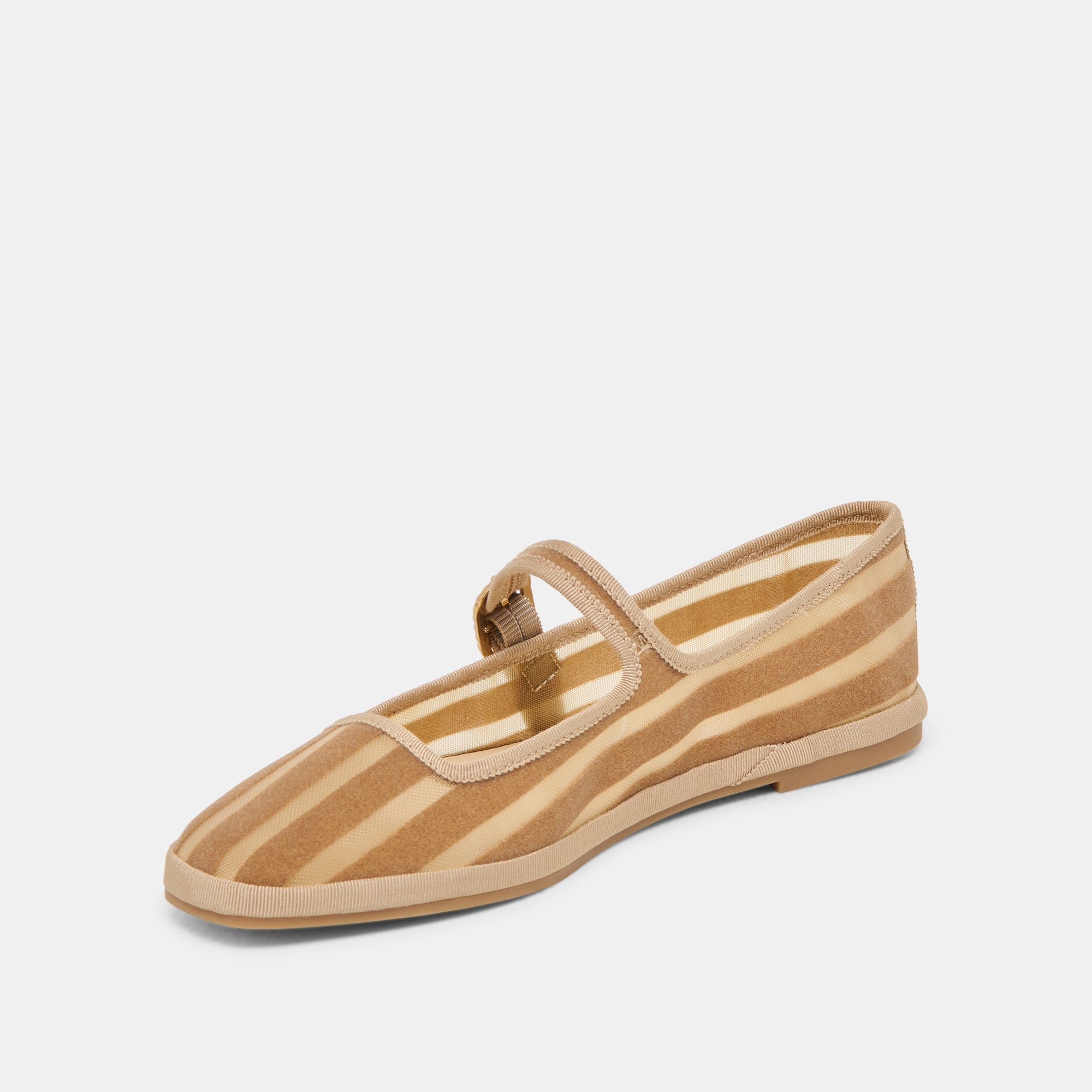 TAMEKA BALLET FLATS TAN STRIPE MESH | Dolce Vita Women