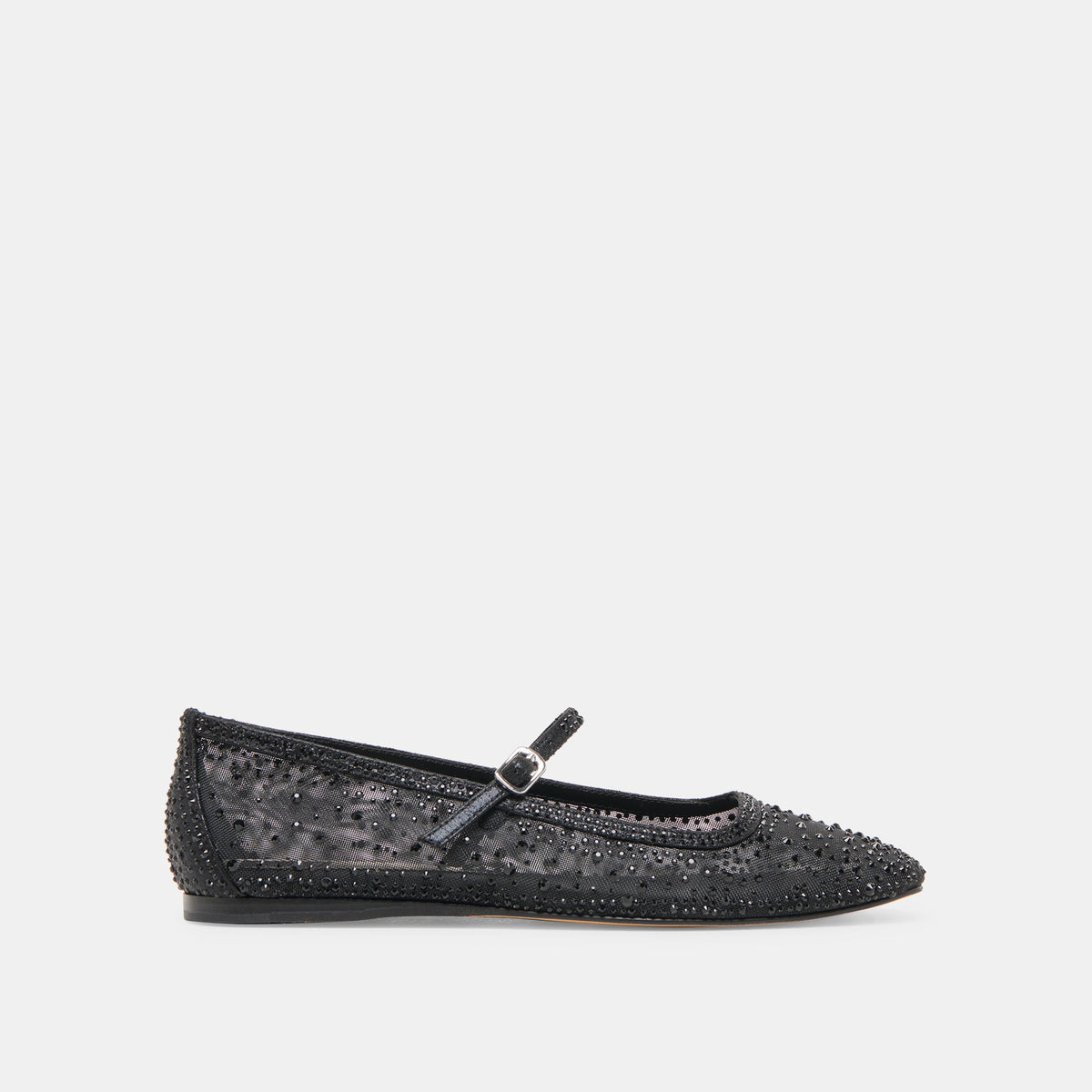 REYES CRYSTAL BALLET FLATS BLACK MESH | Women Dolce Vita