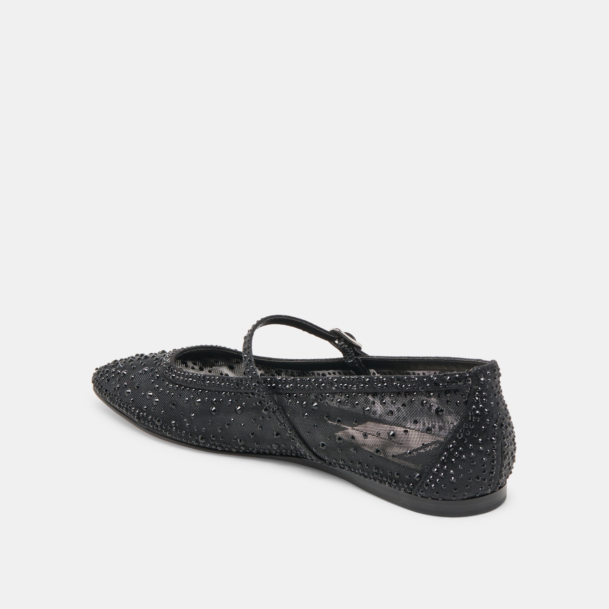REYES CRYSTAL BALLET FLATS BLACK MESH | Women Dolce Vita