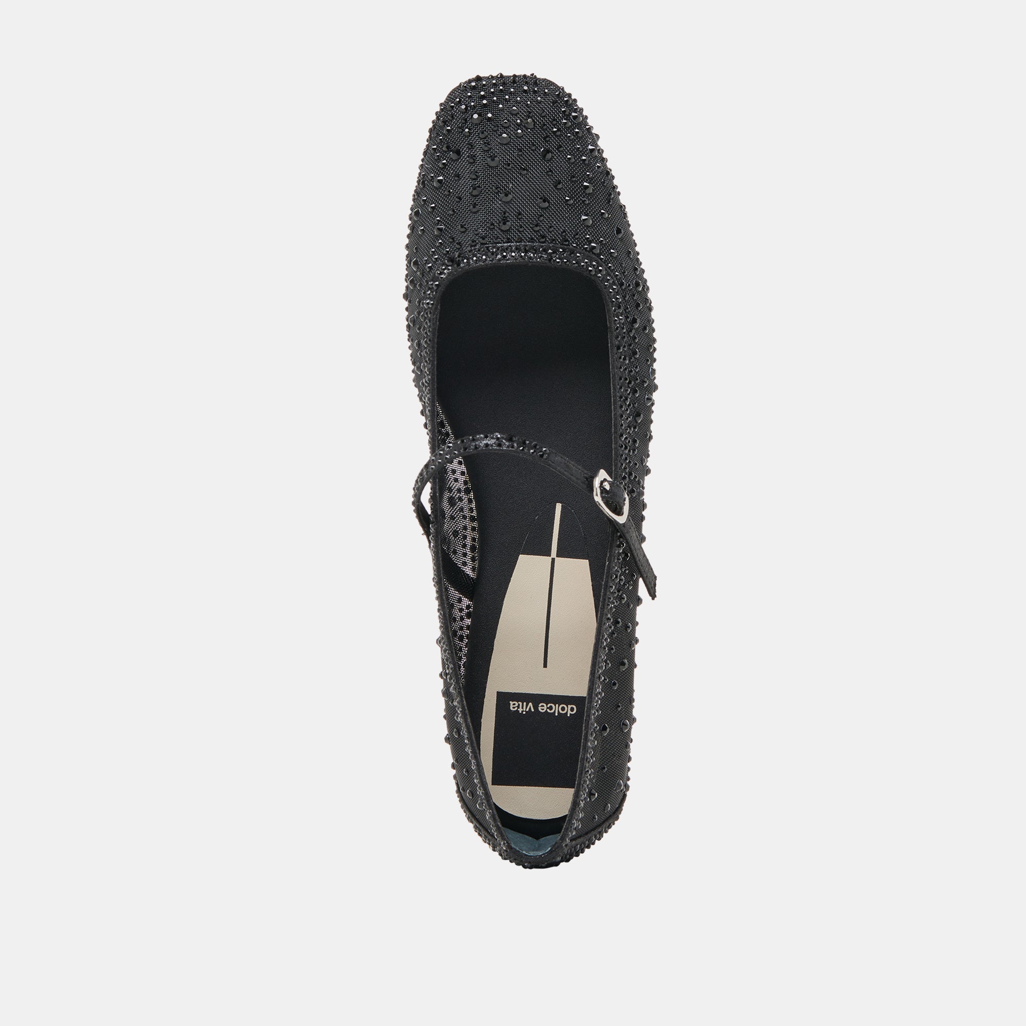 REYES CRYSTAL BALLET FLATS BLACK MESH | Women Dolce Vita