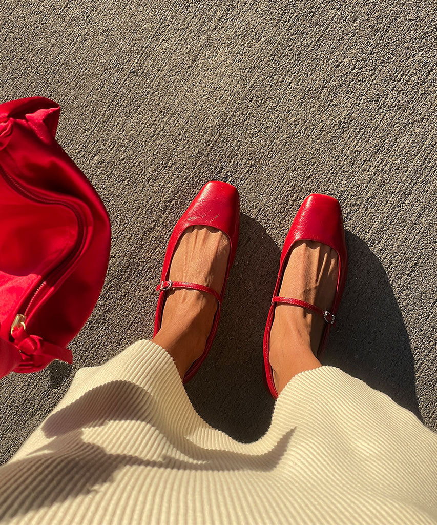 Reyes Ballet Flats Red Crinkle Patent | Dolce Vita Women