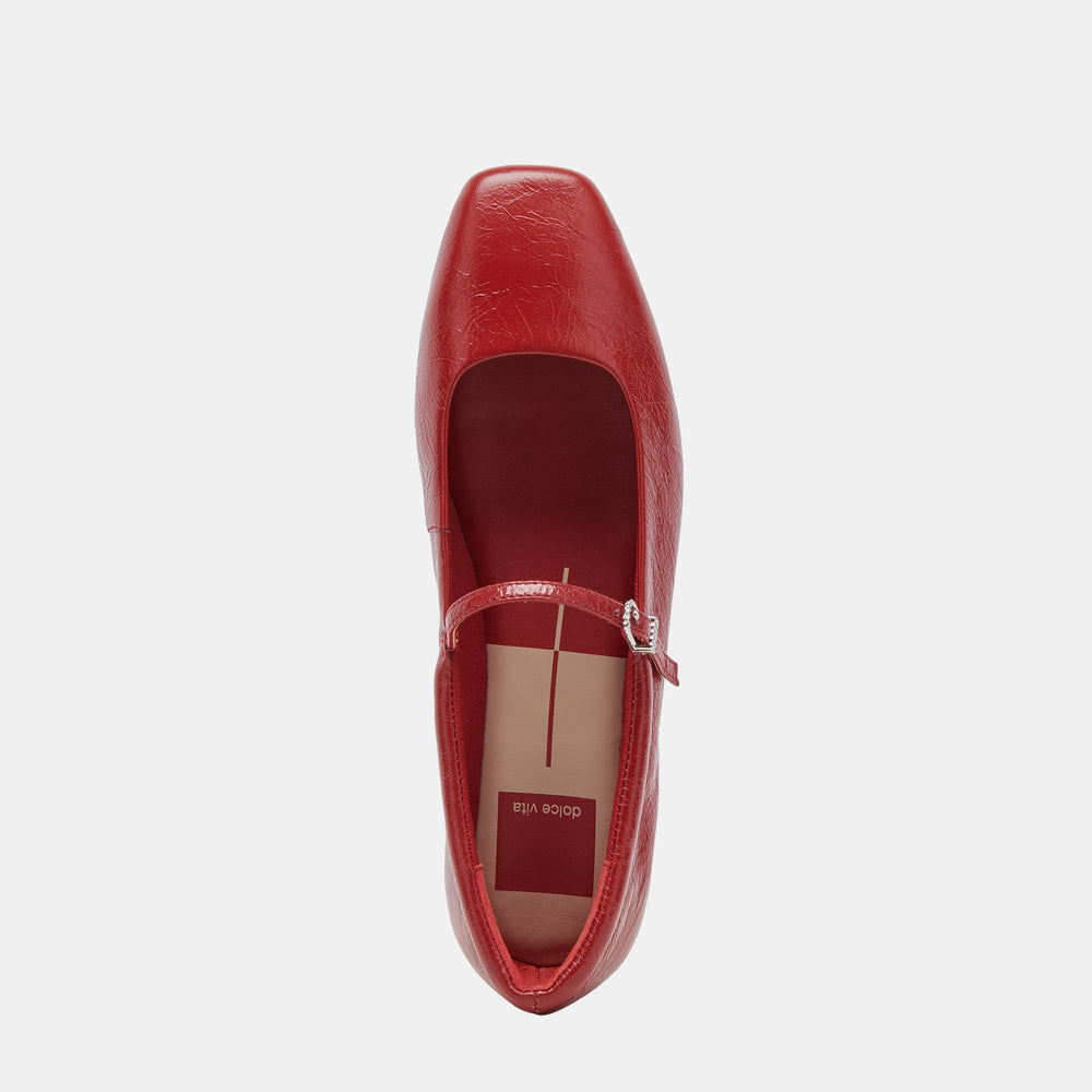 Reyes Ballet Flats Red Crinkle Patent | Dolce Vita Women