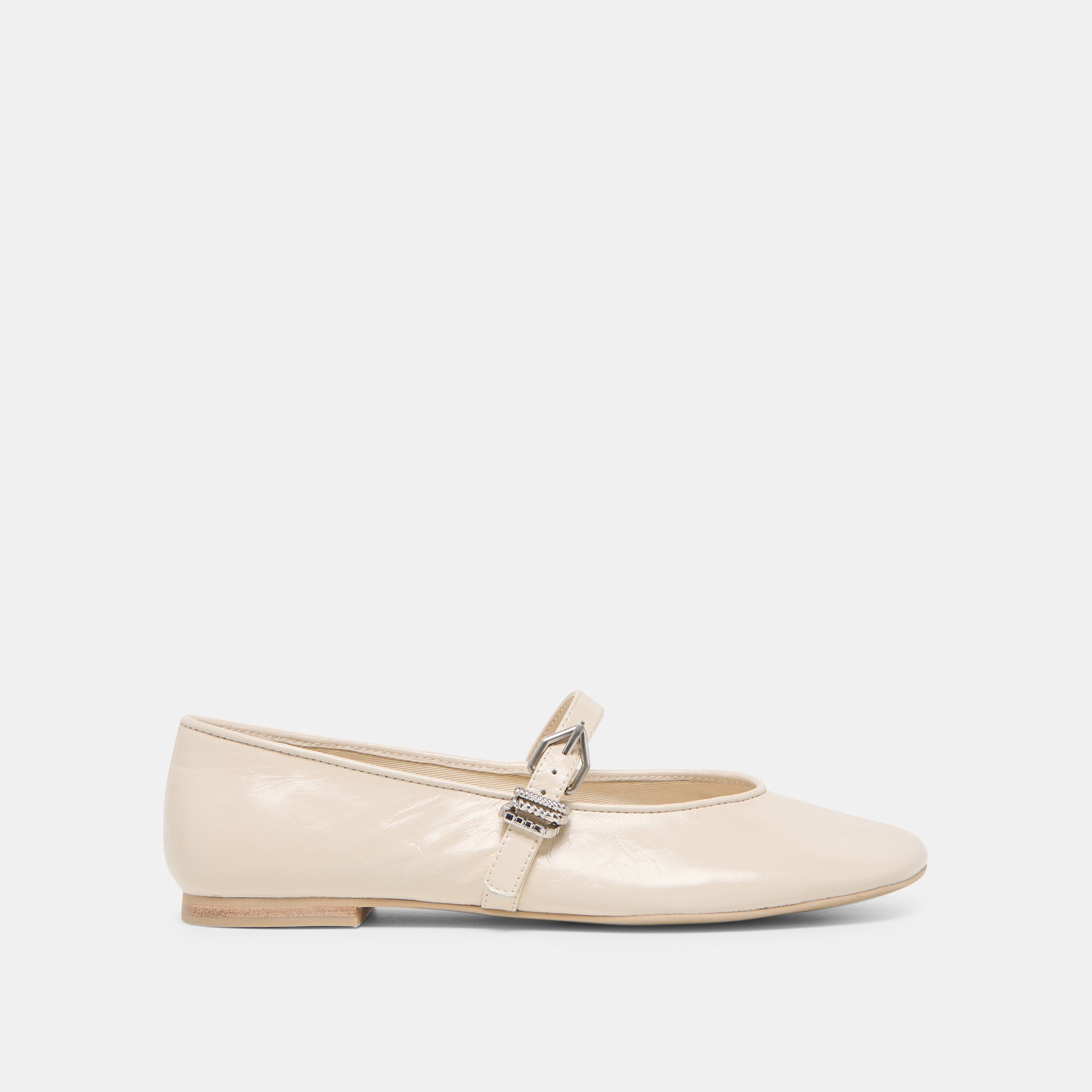 Alizza Creme Crinkle Patent Ballet Flats | Women Dolce Vita