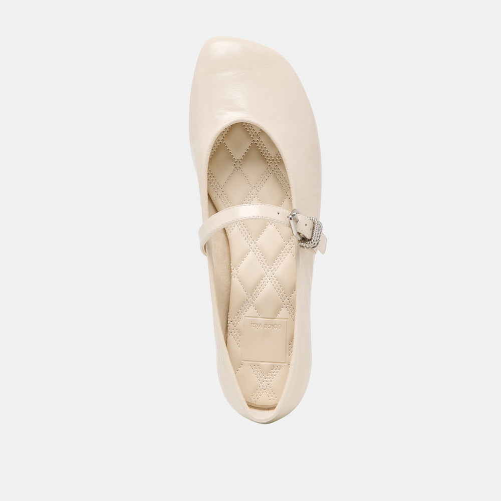 Alizza Creme Crinkle Patent Ballet Flats | Women Dolce Vita