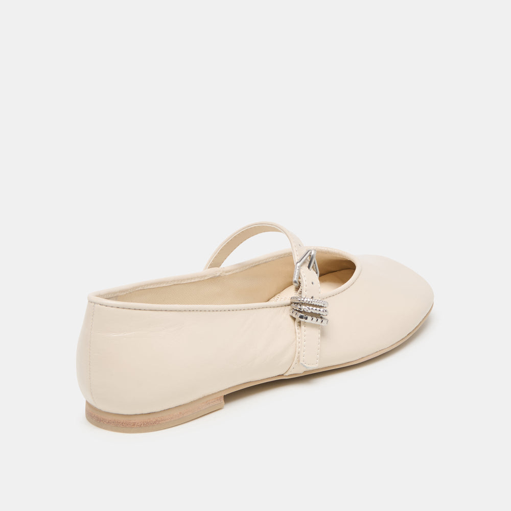 Alizza Creme Crinkle Patent Ballet Flats | Women Dolce Vita