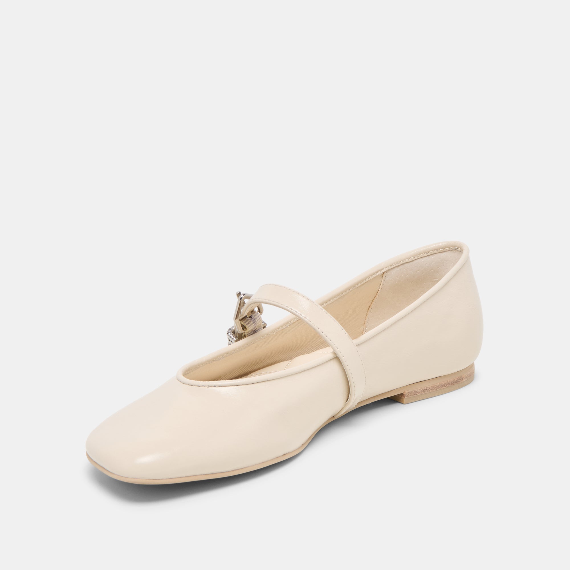 Alizza Creme Crinkle Patent Ballet Flats | Women Dolce Vita