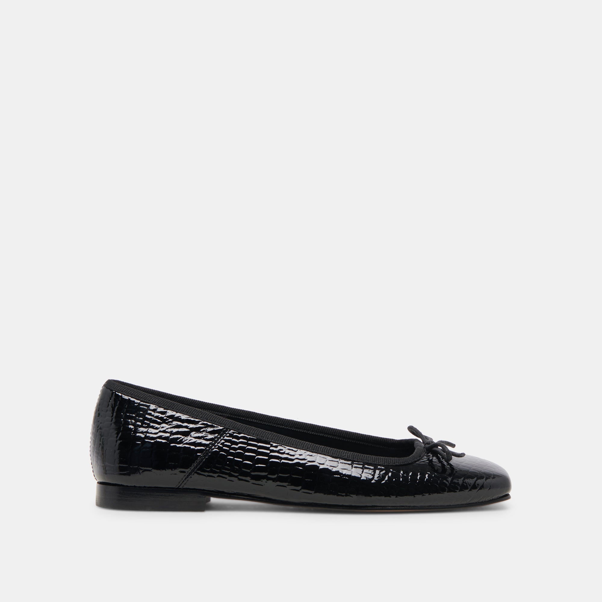 Anisa Ballet Flats NOIR EMBOSSED LEATHER | Women Dolce Vita