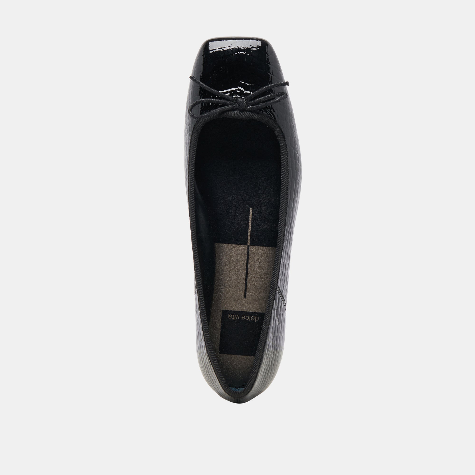 Anisa Ballet Flats NOIR EMBOSSED LEATHER | Women Dolce Vita