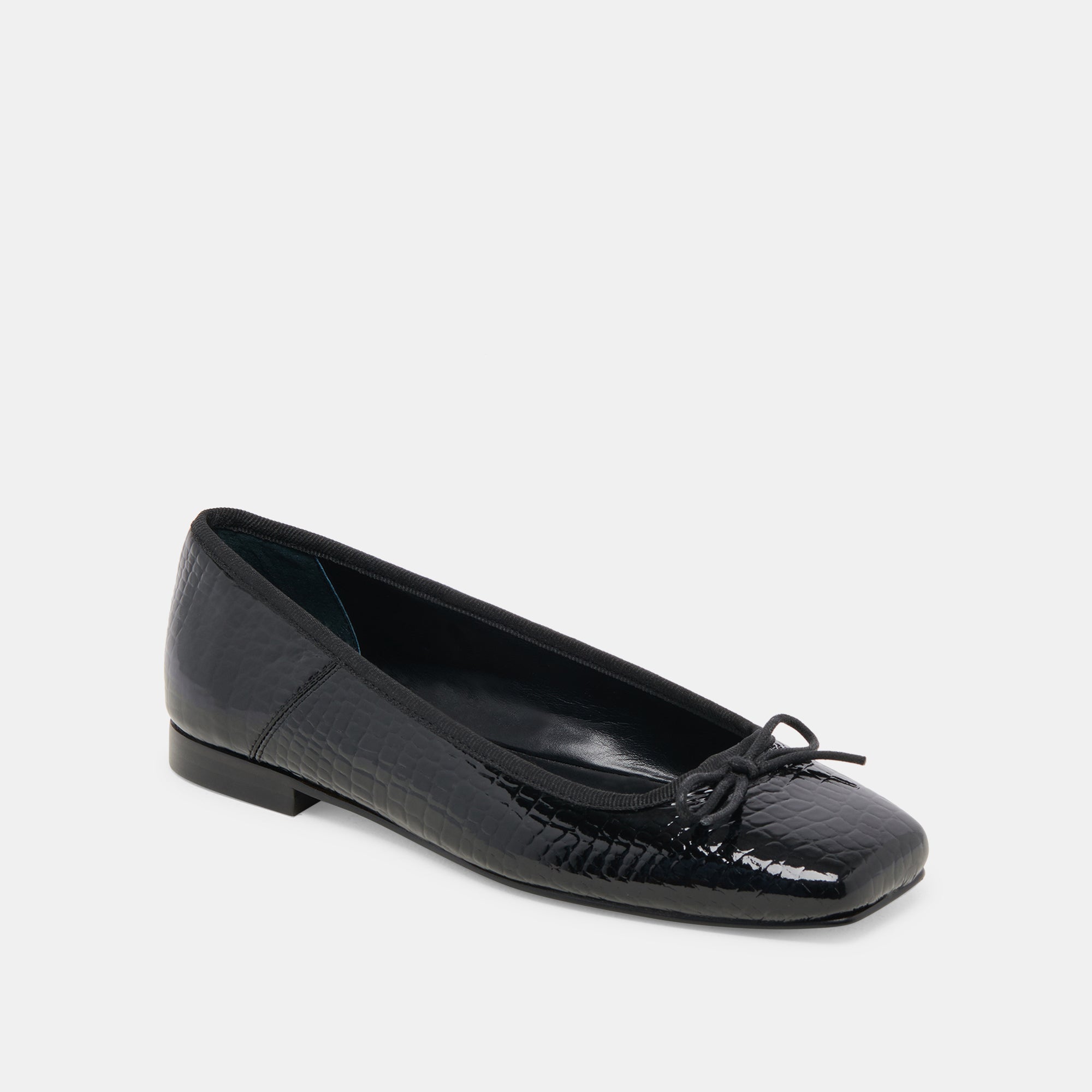 Anisa Ballet Flats NOIR EMBOSSED LEATHER | Women Dolce Vita