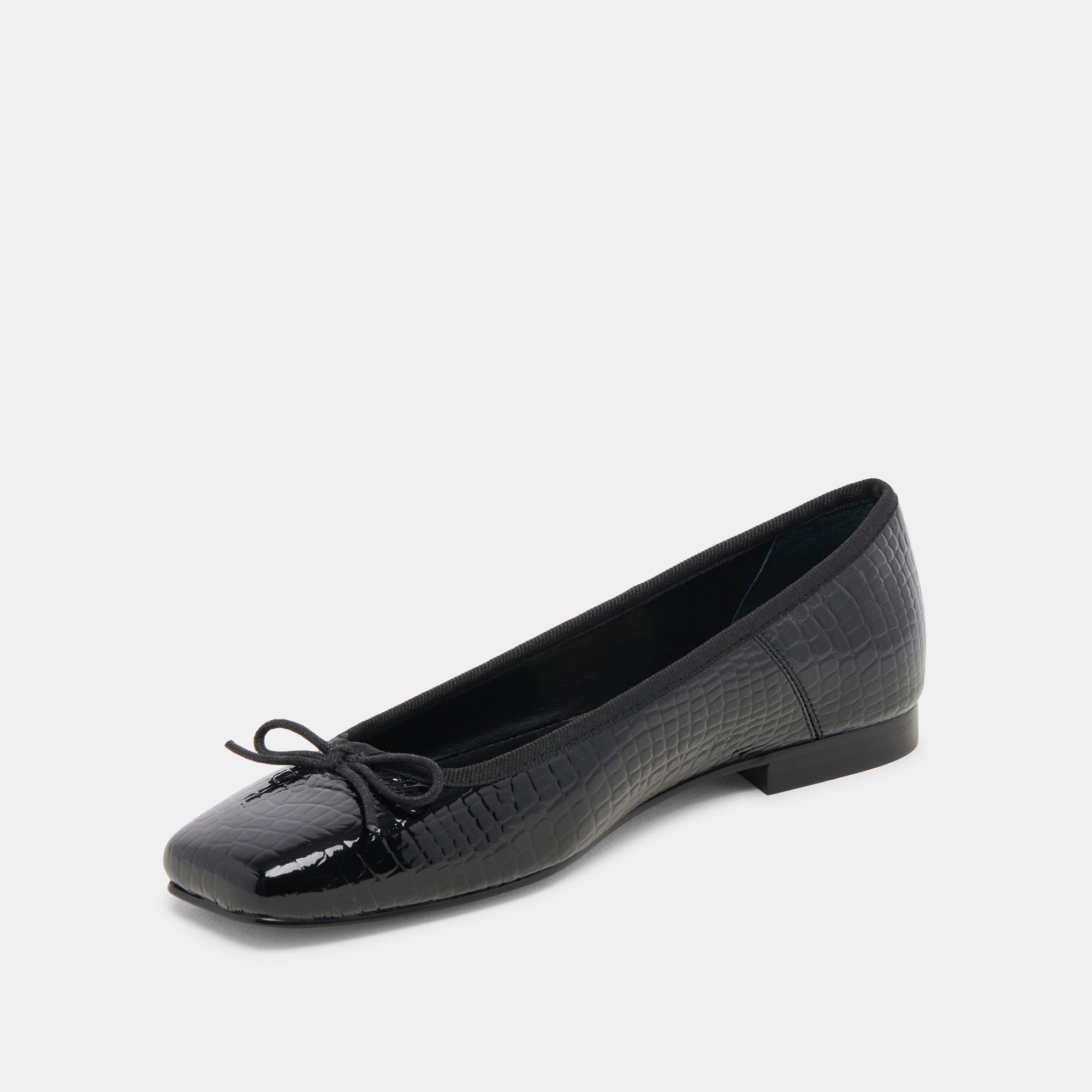 Anisa Ballet Flats NOIR EMBOSSED LEATHER | Women Dolce Vita
