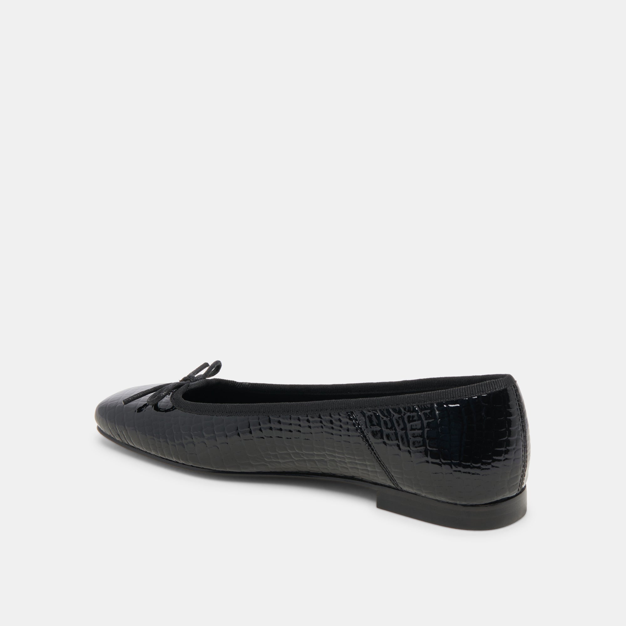 Anisa Ballet Flats NOIR EMBOSSED LEATHER | Women Dolce Vita