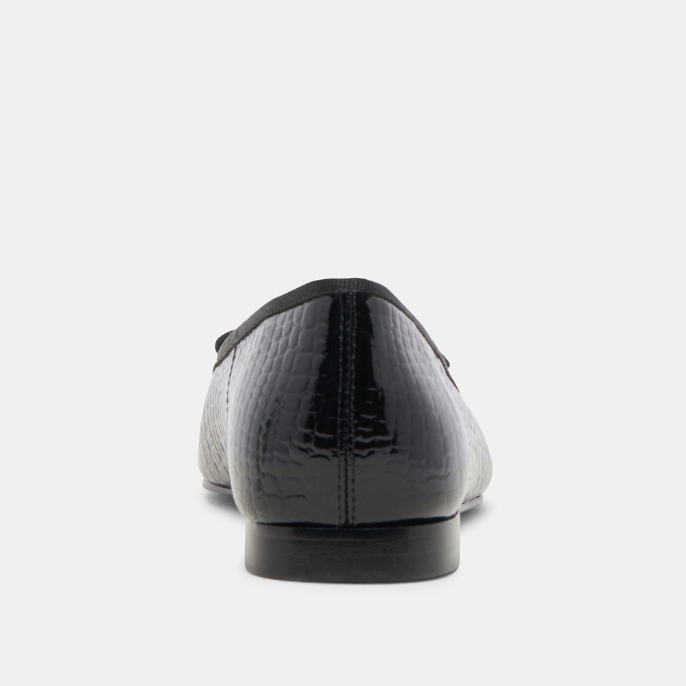 Anisa Ballet Flats NOIR EMBOSSED LEATHER | Women Dolce Vita