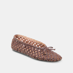 Edda Brown Woven Leather Ballet Flats | Dolce Vita Women
