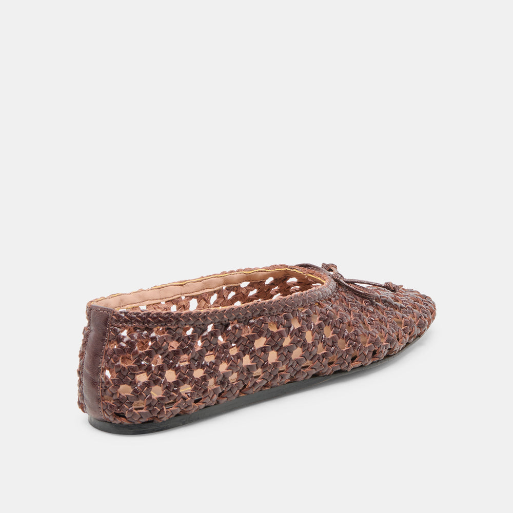 Edda Brown Woven Leather Ballet Flats | Dolce Vita Women