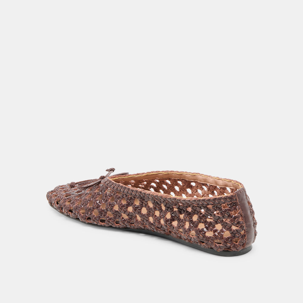 Edda Brown Woven Leather Ballet Flats | Dolce Vita Women