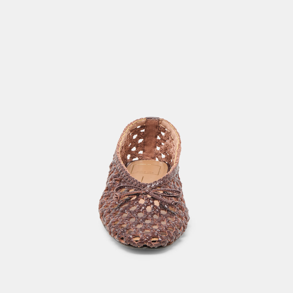 Edda Brown Woven Leather Ballet Flats | Dolce Vita Women