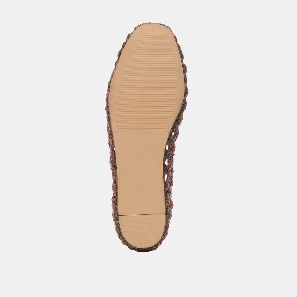 Edda Brown Woven Leather Ballet Flats | Dolce Vita Women