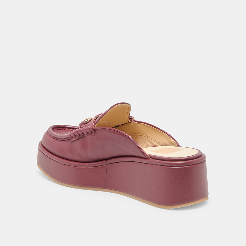Dorrel Maroon Leather Loafers | Women Dolce Vita