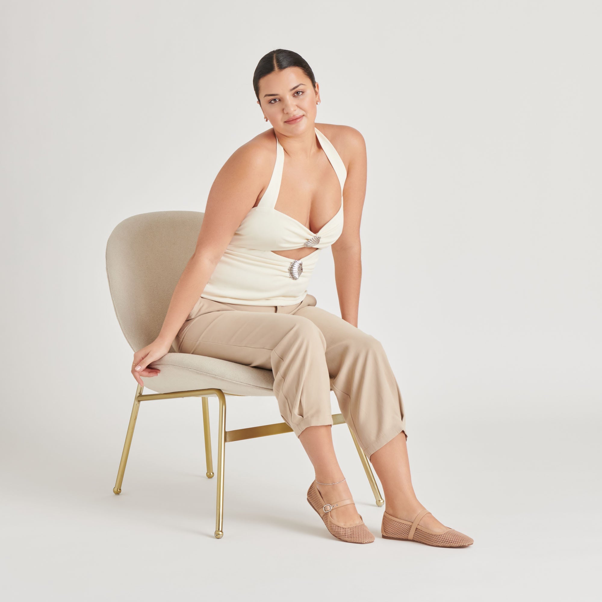 RODNI MESH BALLET FLATS LIGHT TAN WOVEN MESH | Dolce Vita Women