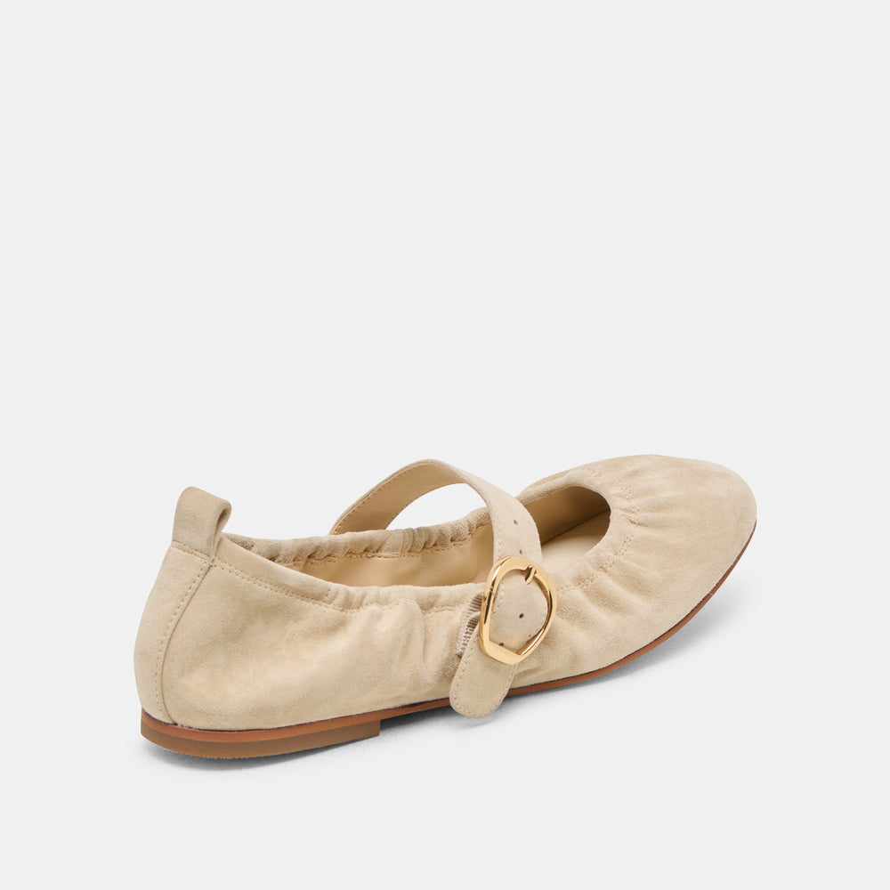 Caely Sesame Suede Ballet Flats | Women Dolce Vita