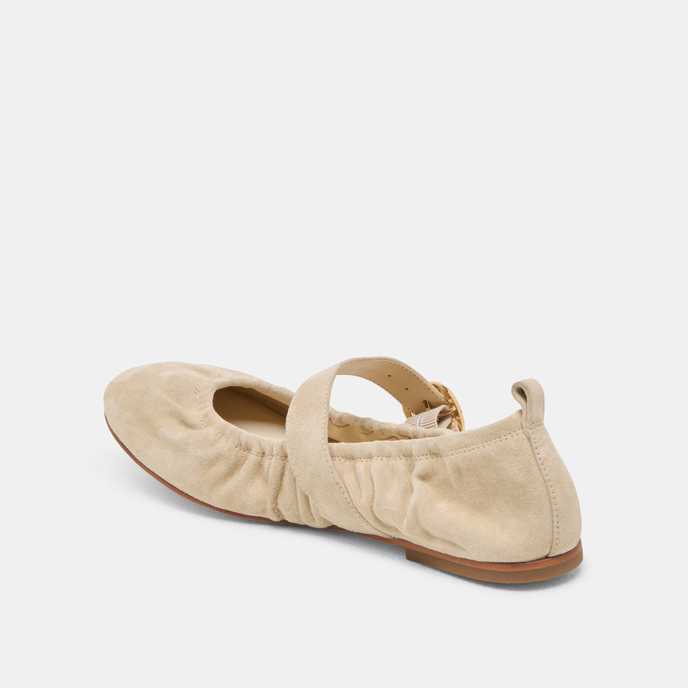 Caely Sesame Suede Ballet Flats | Women Dolce Vita