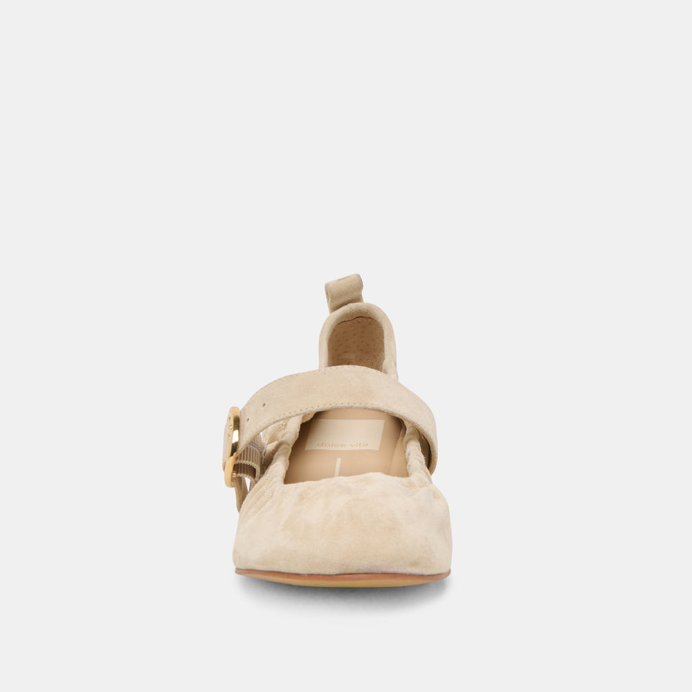 Caely Sesame Suede Ballet Flats | Women Dolce Vita