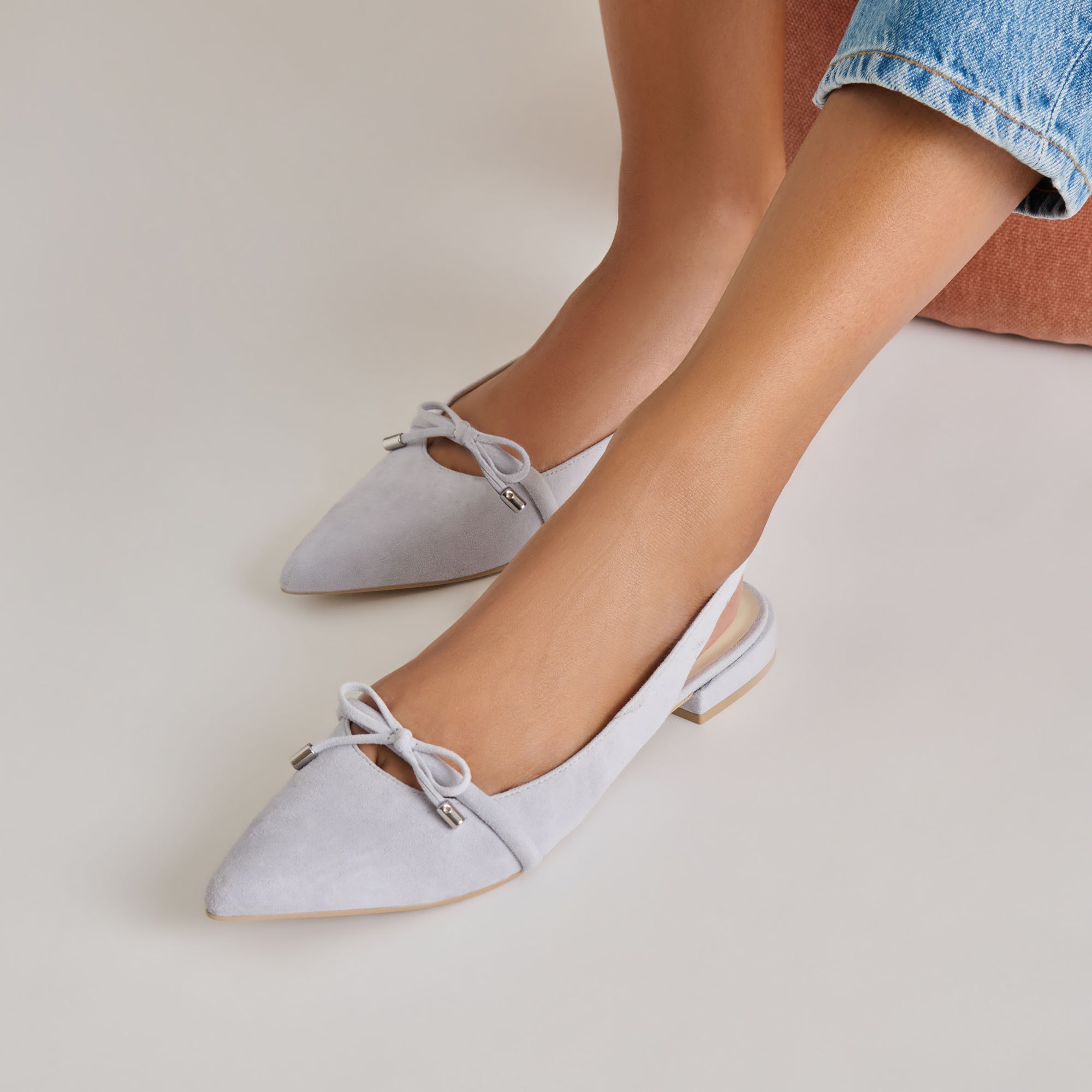 PAYGE FLATS DUSTY BLUE SUEDE | Women Dolce Vita