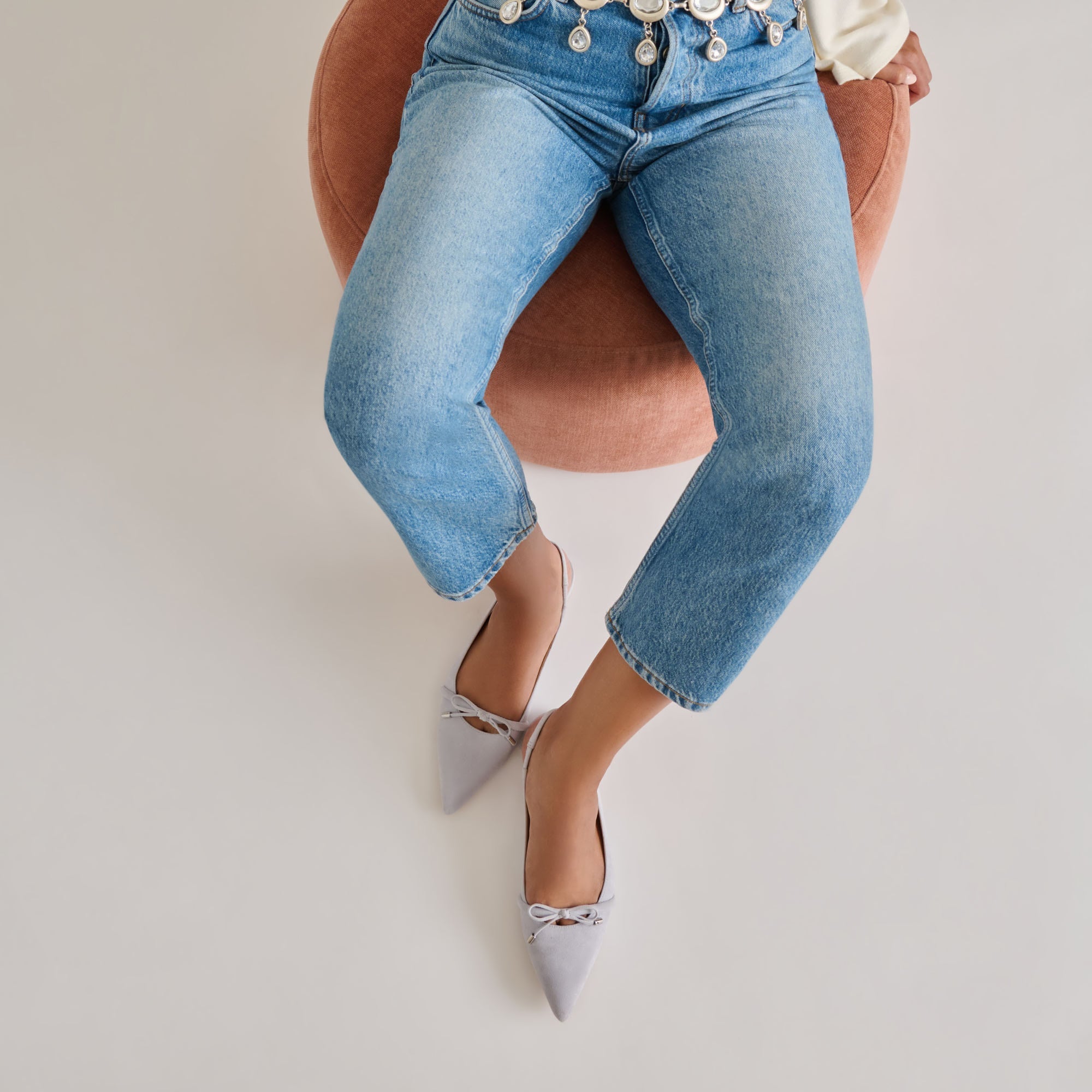 PAYGE FLATS DUSTY BLUE SUEDE | Women Dolce Vita