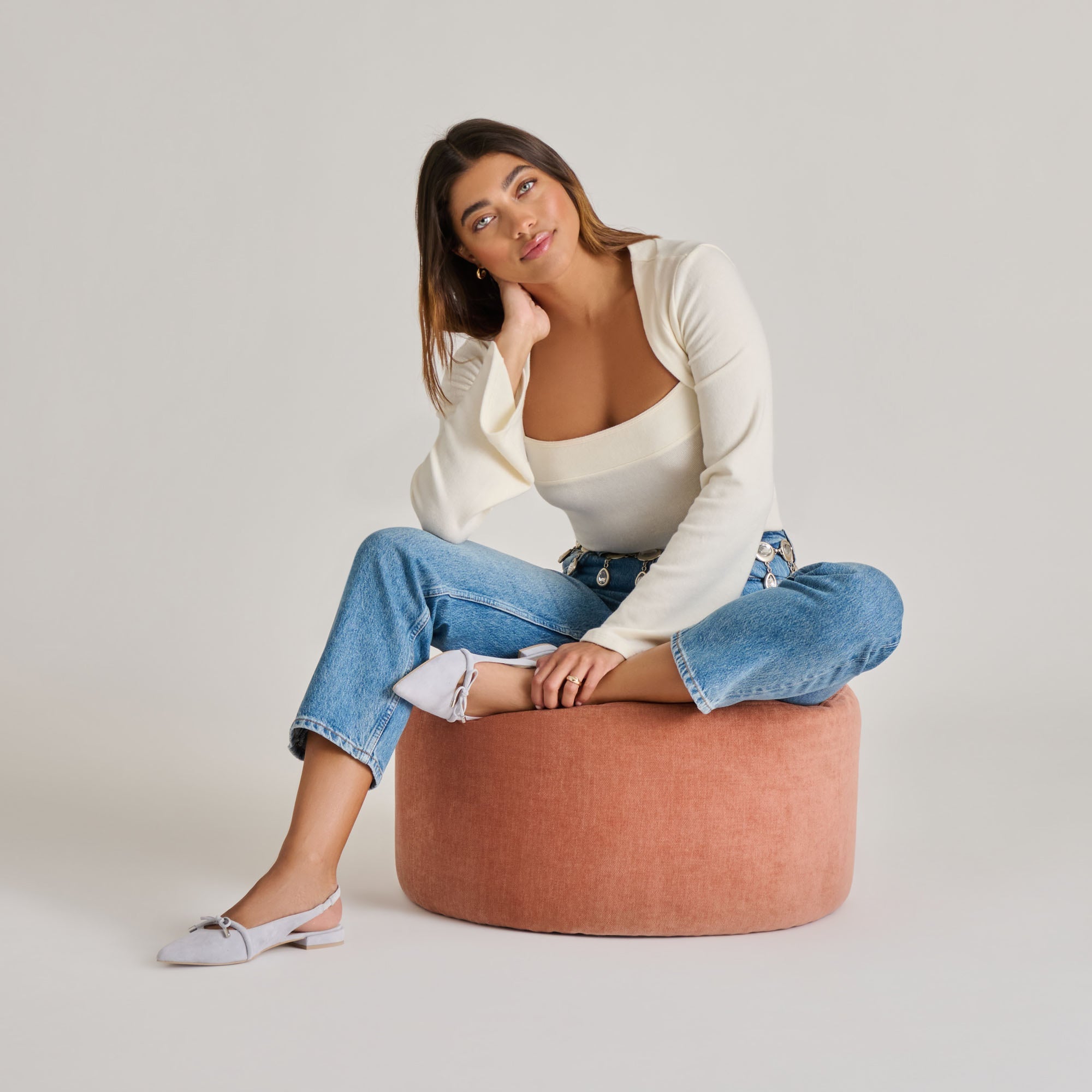 PAYGE FLATS DUSTY BLUE SUEDE | Women Dolce Vita