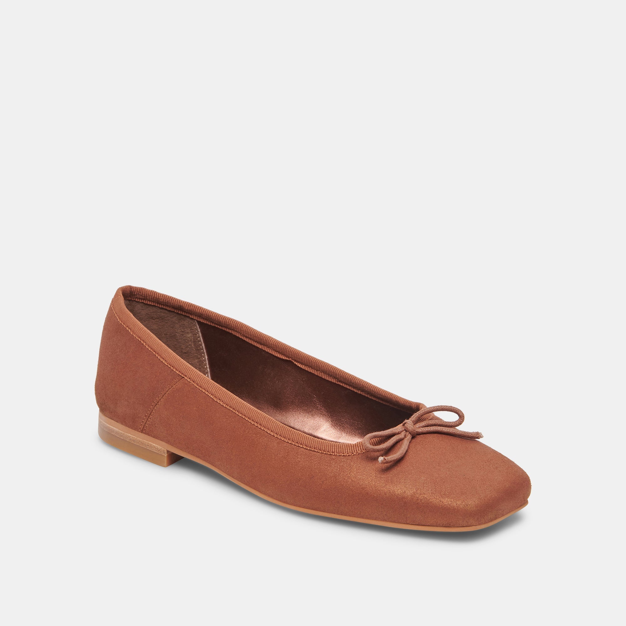 Anisa Wide Ballet Flats Copper Metallic Suede | Dolce Vita Women