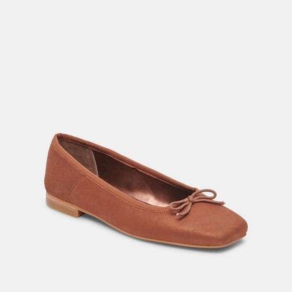 Anisa Wide Ballet Flats Copper Metallic Suede - Dolce Vita
