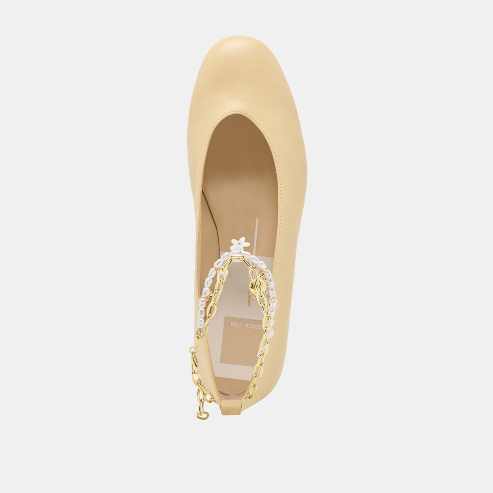 Baiden Warm Natural Leather Ballet Flats | Women Dolce Vita
