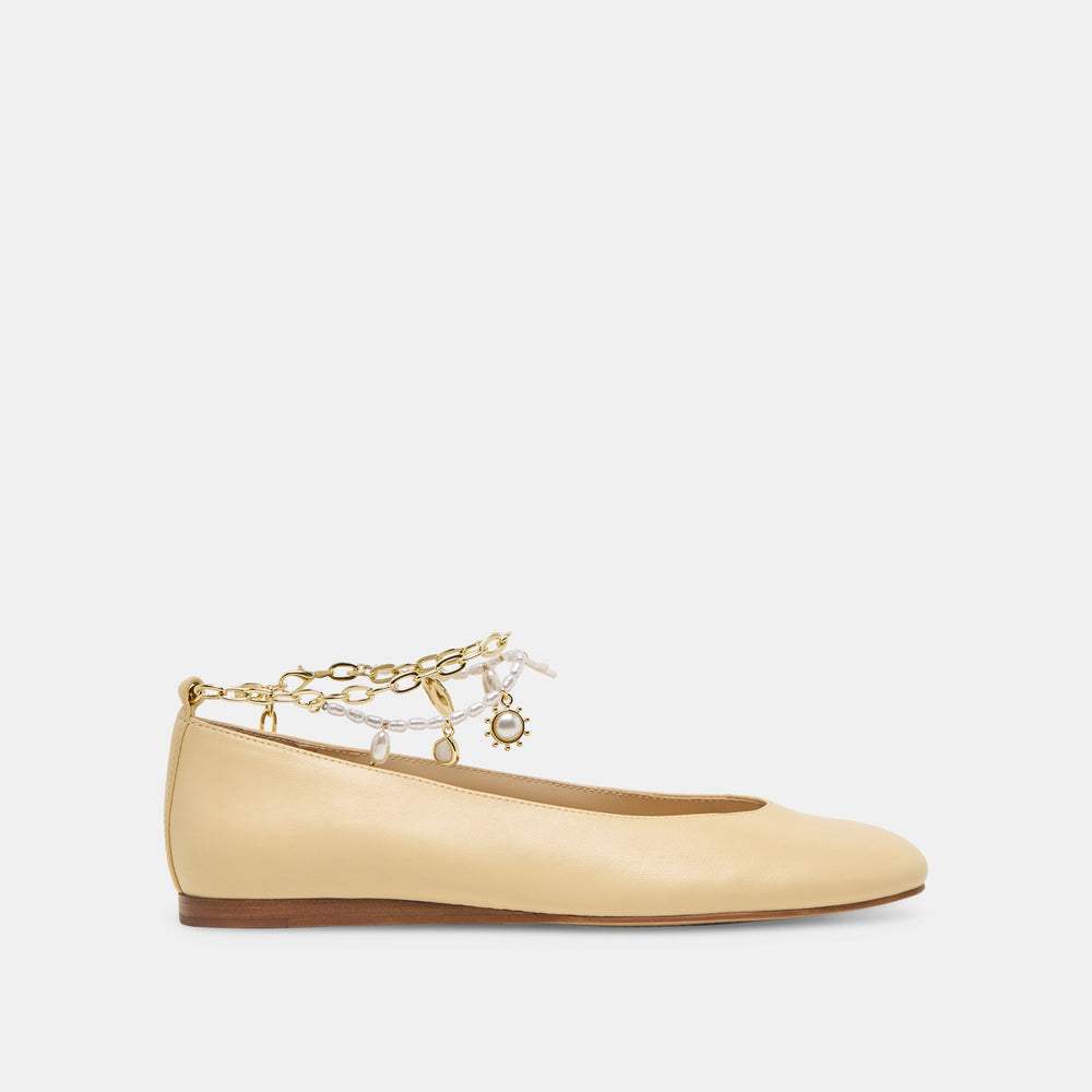 Baiden Warm Natural Leather Ballet Flats | Women Dolce Vita
