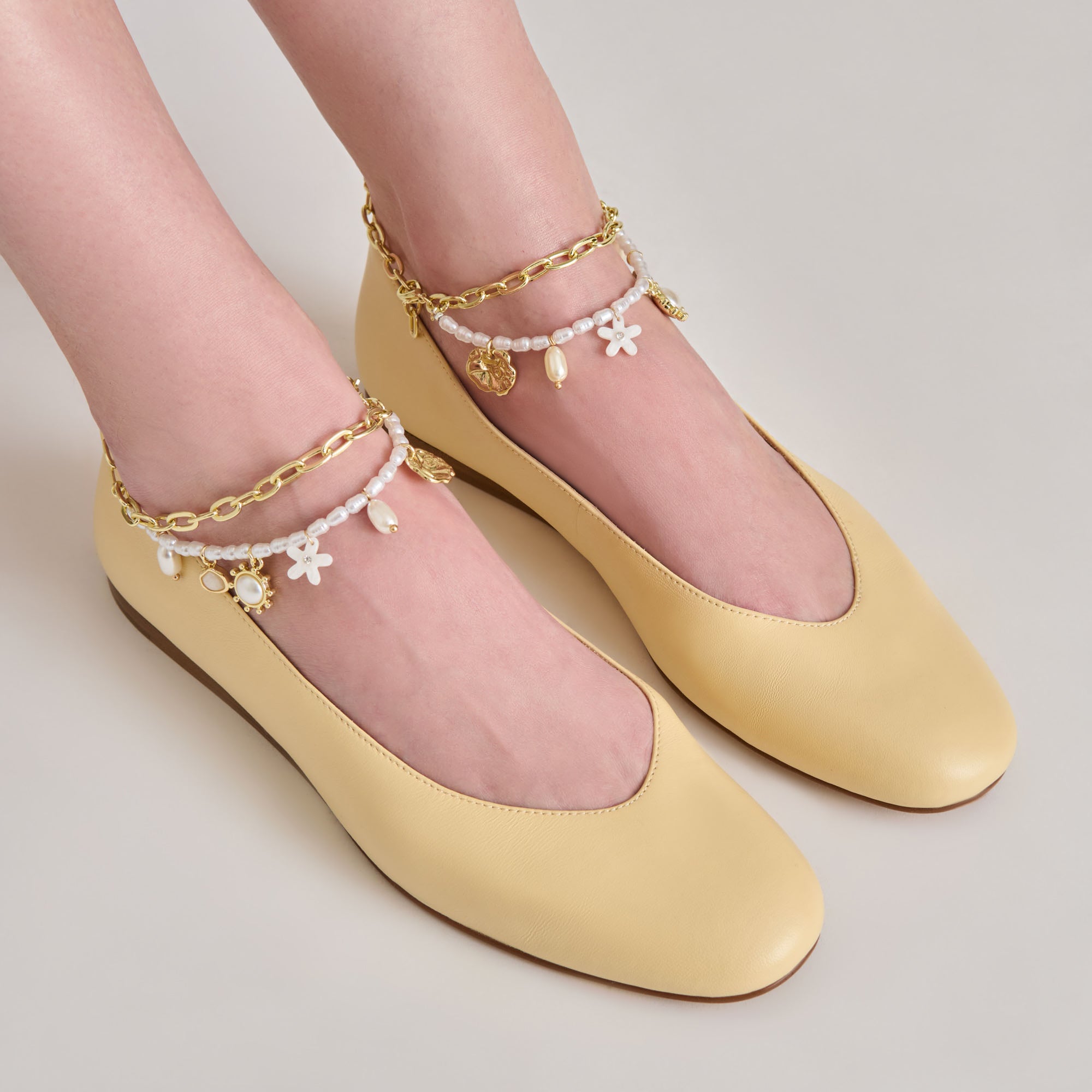 Baiden Warm Natural Leather Ballet Flats | Women Dolce Vita
