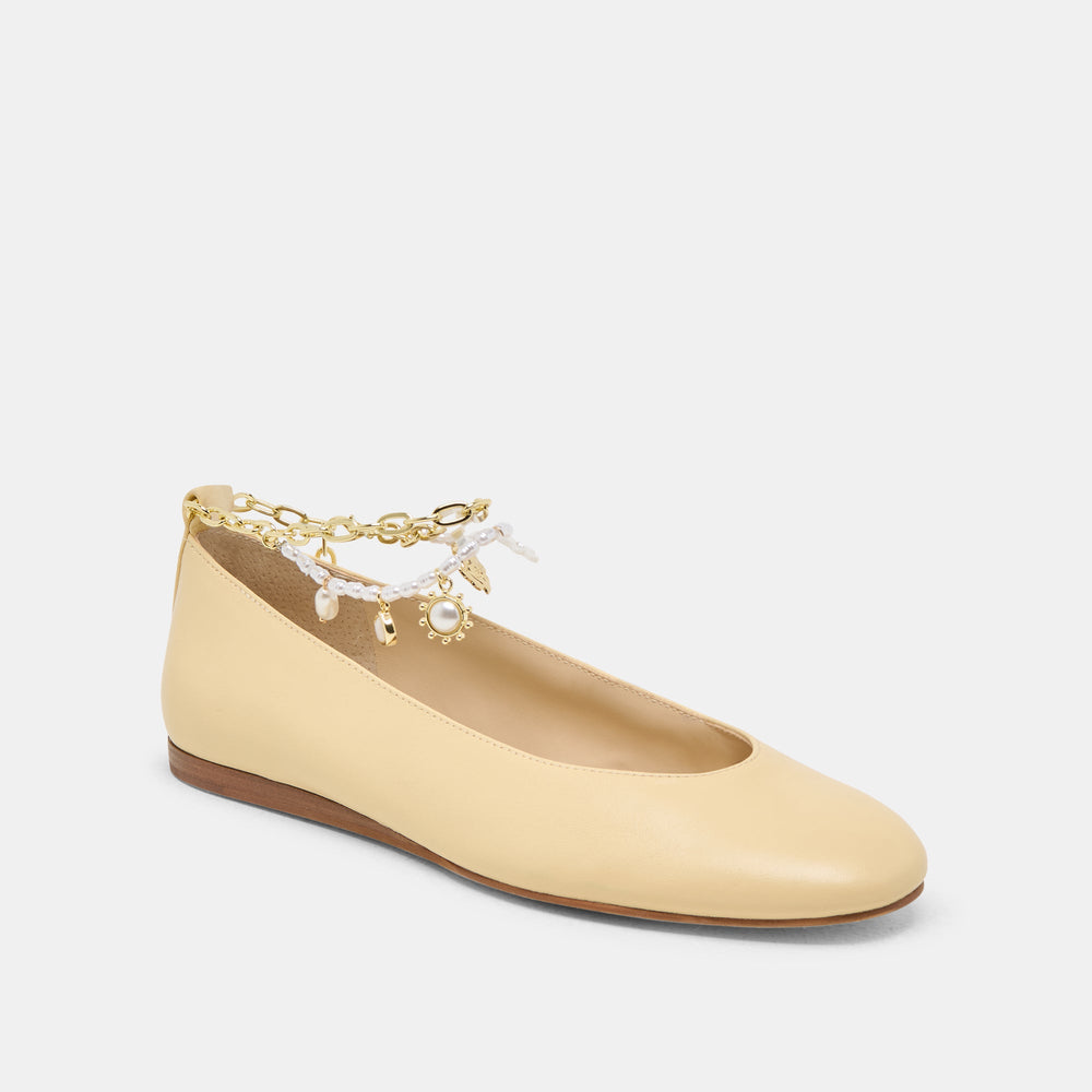 Baiden Warm Natural Leather Ballet Flats | Women Dolce Vita
