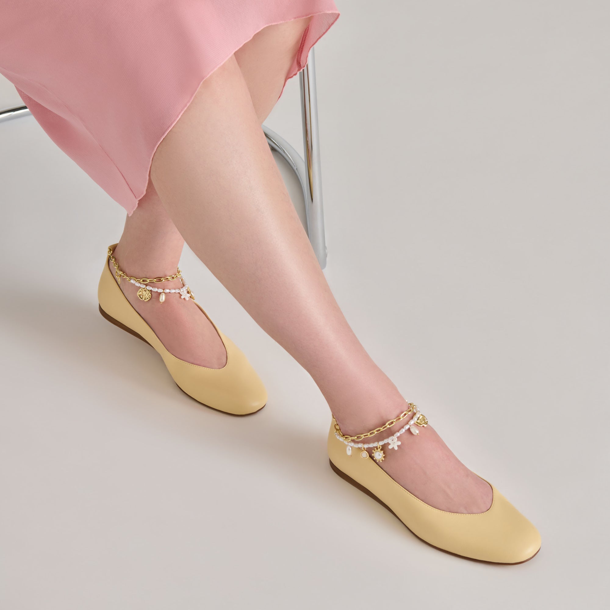 Baiden Warm Natural Leather Ballet Flats | Women Dolce Vita