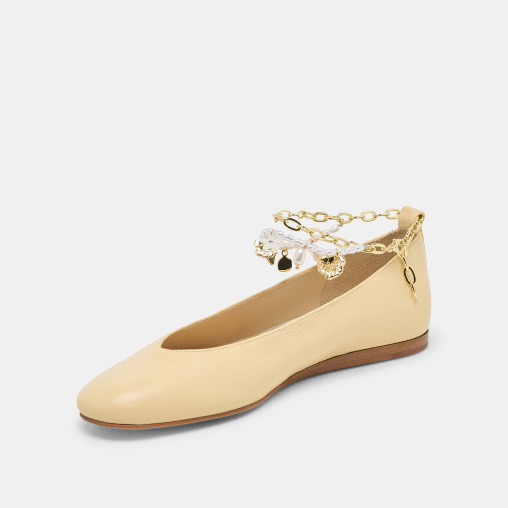 Baiden Warm Natural Leather Ballet Flats | Women Dolce Vita